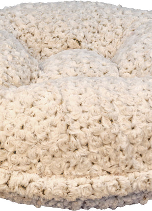 Chocolate/Beige Rosebud Bagel Bed