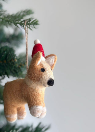 Christmas Corgi Ornament, Dog Ornament