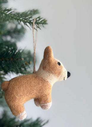 Christmas Corgi Ornament, Dog Ornament