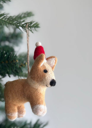 Christmas Corgi Ornament, Dog Ornament