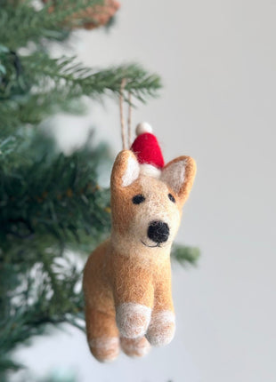 Christmas Corgi Ornament, Dog Ornament