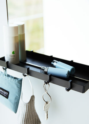 Magnetic Mirror with Storage Rack - Glass