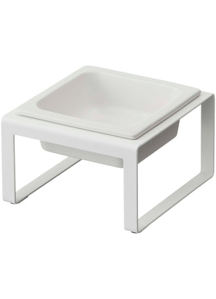 Single Pet Food Bowl - Tall - Steel + Ceramic