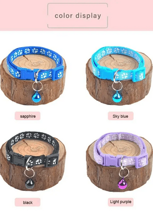 Colorful Super Soft Nylon Pet Adjustable Collars Cute Print Collar Stylish Footprint Cat Necklace Collars
