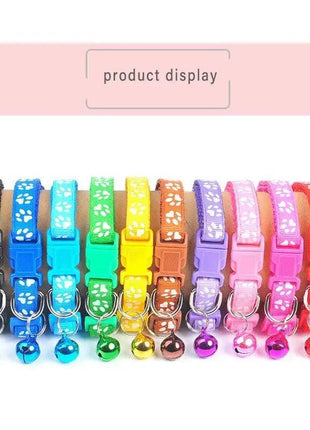 Colorful Super Soft Nylon Pet Adjustable Collars Cute Print Collar Stylish Footprint Cat Necklace Collars