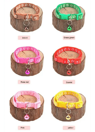Colorful Super Soft Nylon Pet Adjustable Collars Cute Print Collar Stylish Footprint Cat Necklace Collars