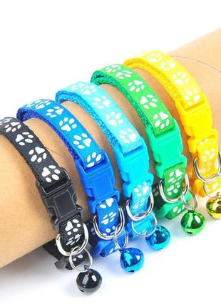 Colorful Super Soft Nylon Pet Adjustable Collars Cute Print Collar Stylish Footprint Cat Necklace Collars