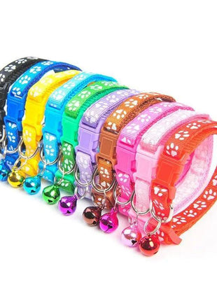 Colorful Super Soft Nylon Pet Adjustable Collars Cute Print Collar Stylish Footprint Cat Necklace Collars