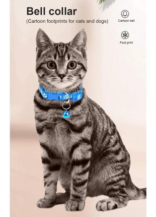 Colorful Super Soft Nylon Pet Adjustable Collars Cute Print Collar Stylish Footprint Cat Necklace Collars