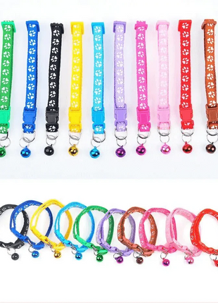 Colorful Super Soft Nylon Pet Adjustable Collars Cute Print Collar Stylish Footprint Cat Necklace Collars