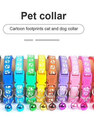Colorful Super Soft Nylon Pet Adjustable Collars Cute Print Collar Stylish Footprint Cat Necklace Collars