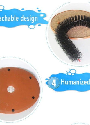 Comfortable Arch Cat Massager & Grooming Round Fleece Base