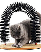 Comfortable Arch Cat Massager & Grooming Round Fleece Base