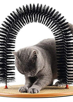 Comfortable Arch Cat Massager & Grooming Round Fleece Base