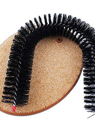 Comfortable Arch Cat Massager & Grooming Round Fleece Base