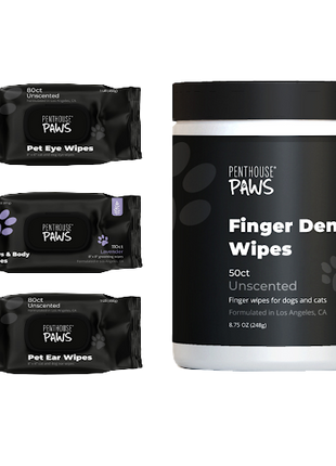 Complete 4-in-1 Pet Grooming Wipes Kit