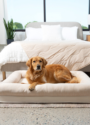 PupChill™ Cooling 4-Bolster Dog Bed - Arctic Sand