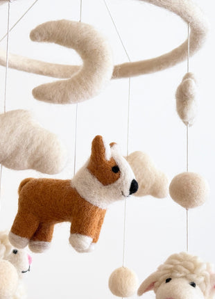 Corgi and Sheep Baby Mobile