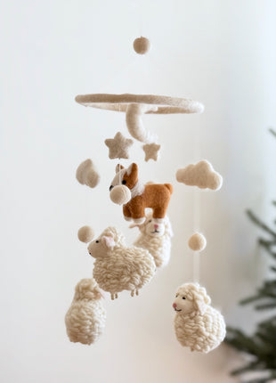 Corgi and Sheep Baby Mobile