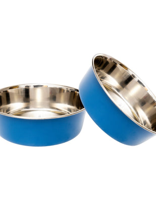 Country Living Set of 2 Heavy Gauge Stainless Steel Dog Bowls - Perfect for Food & Water