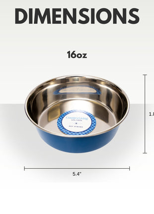 Country Living Set of 2 Heavy Gauge Stainless Steel Dog Bowls - Perfect for Food & Water