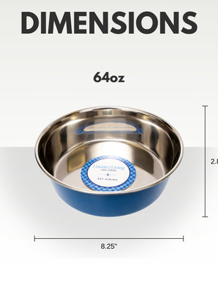 Country Living Set of 2 Heavy Gauge Stainless Steel Dog Bowls - Perfect for Food & Water