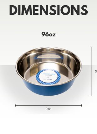 Country Living Set of 2 Heavy Gauge Stainless Steel Dog Bowls - Perfect for Food & Water