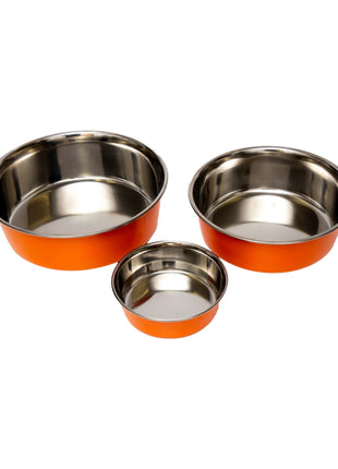 Country Living Set of 2 Heavy Gauge Stainless Steel Dog Bowls - Perfect for Food & Water