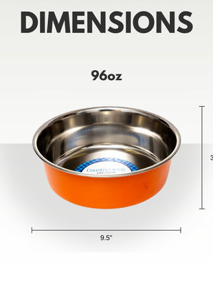 Country Living Set of 2 Heavy Gauge Stainless Steel Dog Bowls - Perfect for Food & Water