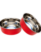 Country Living Set of 2 Heavy Gauge Stainless Steel Dog Bowls - Perfect for Food & Water