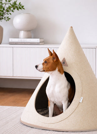 Nooee Pet Cave Buddy (L) – Cream/Brown