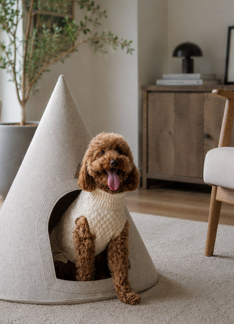 Nooee Pet Cave Molly (XL) – Cream/Brown
