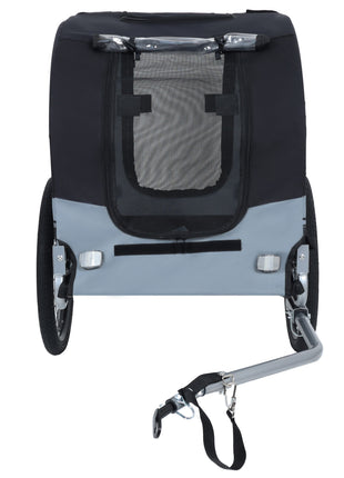 Large Folding Bike Trailer for Dogs – 66LB Capacity All-Terrain Pet Carrier, Durable Steel Frame for Cycling, Jogging, Camping & Outdoor Adventures, Black- Gray