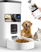 Automatic Pet Feeder with Camera, App Control, Voice Recorder, Timed Feeder for Schedule Feeding, Dual Power Supply,Wifi Pet Food Dispenser with App Control