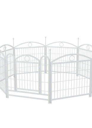 Dog Playpen Indoor 24 inch 8 Panels Metal Dog Pen Pet Dog Fence Outdoor Exercise Pen with Doors, Heavy Duty Dog Fence Puppy Pen for Large Medium Small Dogs Indoor Outdoor Foldable Pet Exercise Pen
