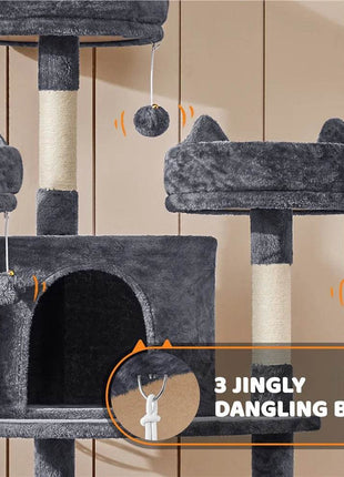 Renwick 69in Large Cat Tree Tower with Condos &amp; Scratching Board - Dark Gray