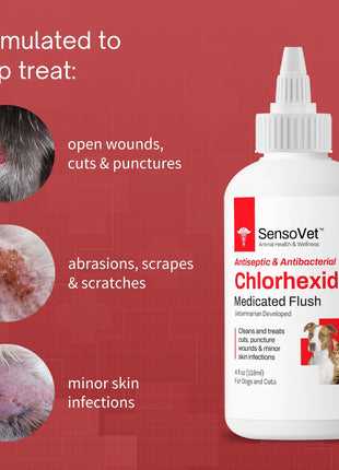 Chlorhexidine Medicated Flush for Dogs & Cats - 4oz