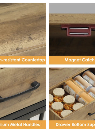 71" Tall Dog Crates Furniture, Indoor Dogs Kennel Furniture with Hutch, 42"W Dog Cage Furniture for Large/Medium Dogs, Decorative Sturdy Pet House, Rustic Brown