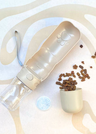 Travel Dog Water Bottle with Treat Holder – Leakproof & BPA-Free 350mL