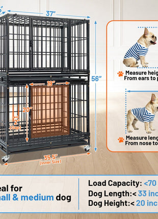 37" Stackable Heavy Duty Dog Kennel 371D08