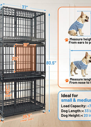37" Stackable Heavy Duty Dog Kennel 371D08