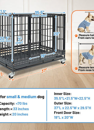 37" Stackable Heavy Duty Dog Kennel 371D08