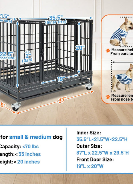 37" Stackable Heavy Duty Dog Kennel 371D08