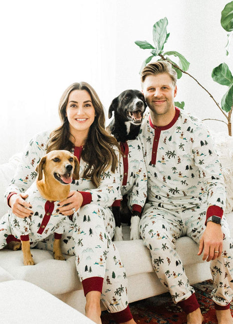 Fun Fam Surfing Santa Pajama (Dog & Kids)