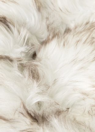 PupPouf™ Faux Fur Donut Dog Bed - White with Brown Accents