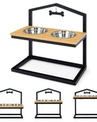 Adjustable Elevated Dog Feeder with 5 Height Settings - Premium Raised Pet Feeding Station with 2 Large Stainless Steel Bowls
