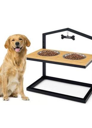 Adjustable Elevated Dog Feeder with 5 Height Settings - Premium Raised Pet Feeding Station with 2 Large Stainless Steel Bowls