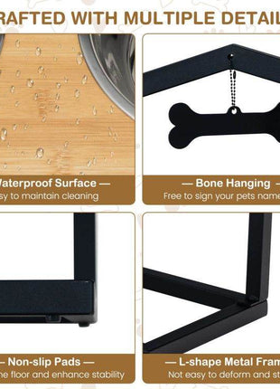 Adjustable Elevated Dog Feeder with 5 Height Settings - Premium Raised Pet Feeding Station with 2 Large Stainless Steel Bowls