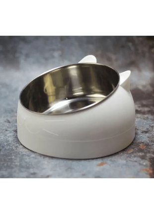 Durable Stainless Steel Cat Bowl Easy Clean Cute Feeding & Drinking Water Bowl