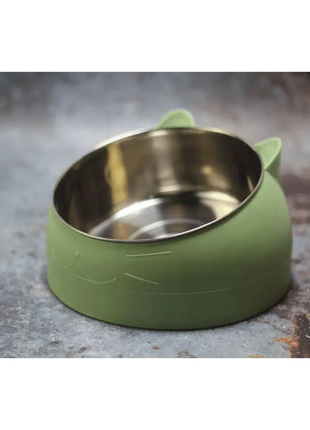 Durable Stainless Steel Cat Bowl Easy Clean Cute Feeding & Drinking Water Bowl